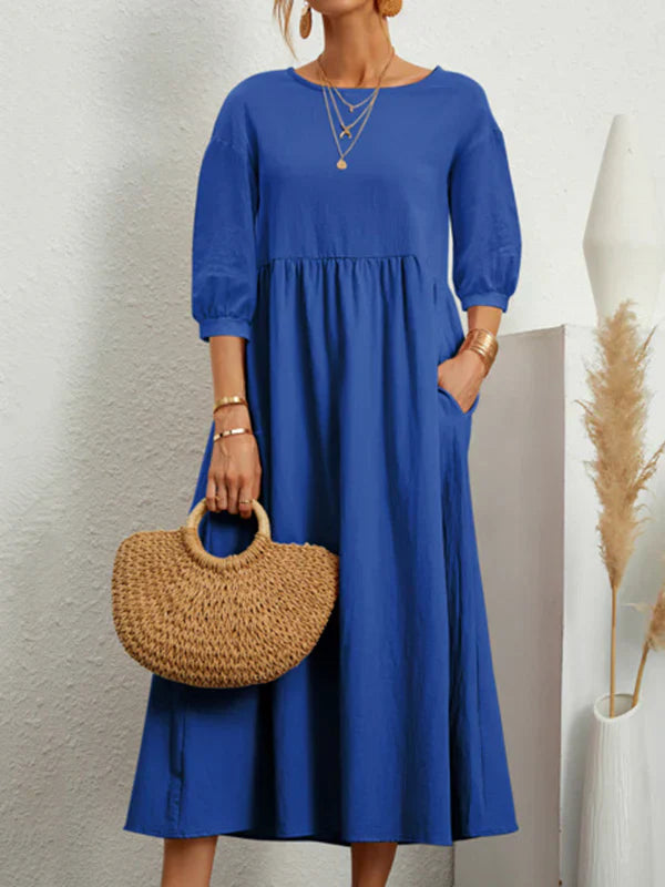 Kleid mit eleganten Dreiviertel Ballonärmeln