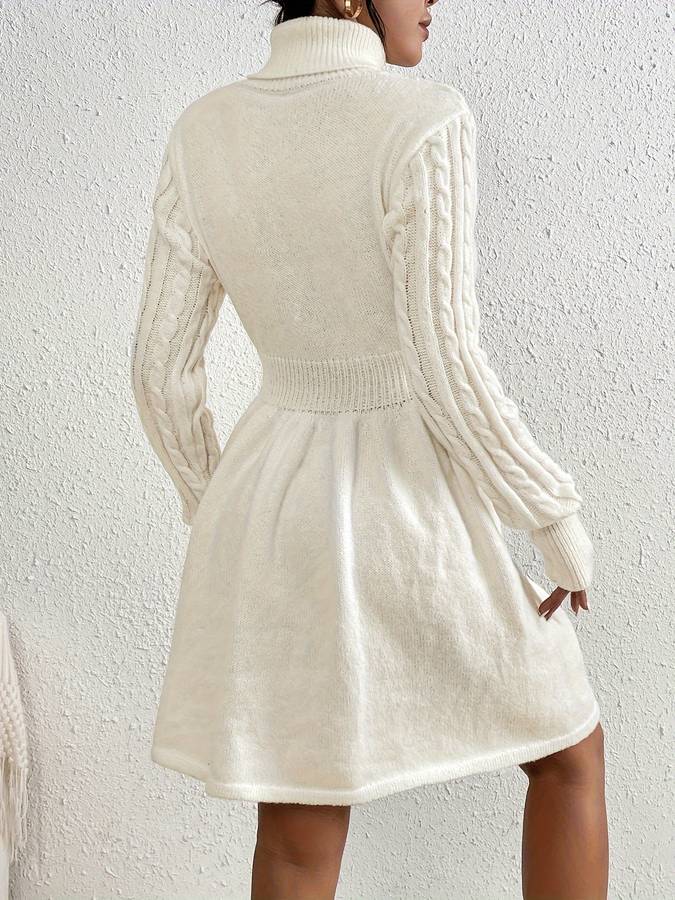 Annegret - Elegantes weißes Strickkleid für Frauen