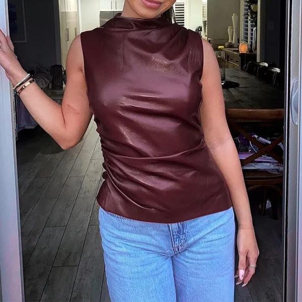Arelyz | Stilvolles, lässiges Ledertop für Damen