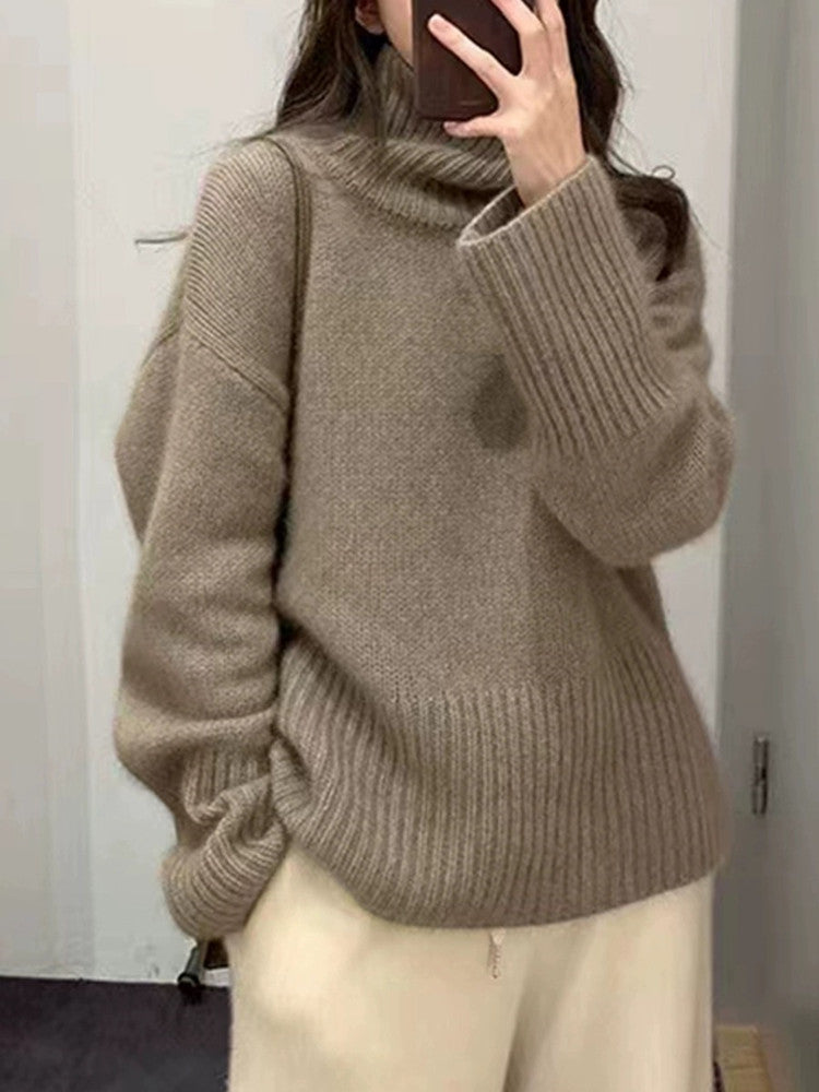 Genesis - Klassischer Winter-Hochgeschlossener Strickpullover für Damen