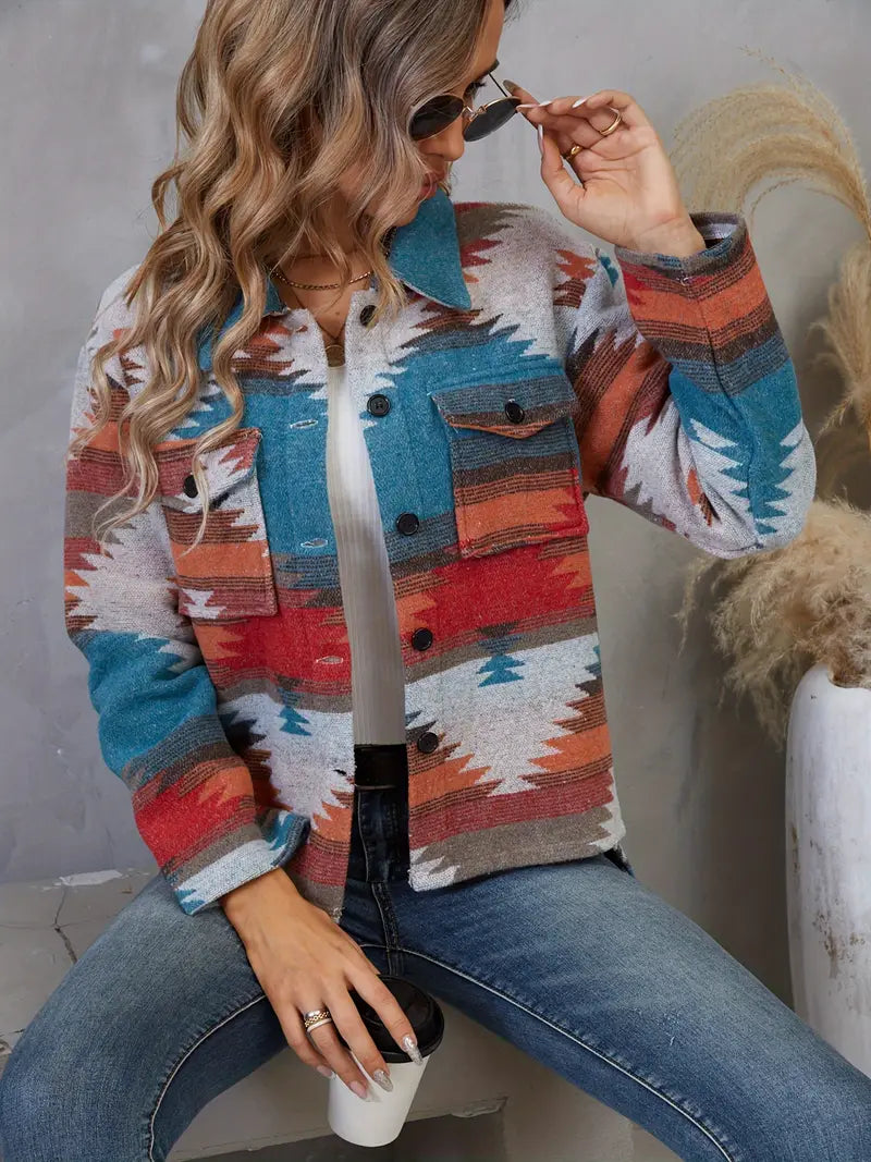Romy | Aztek Muster Ethno-Jacke