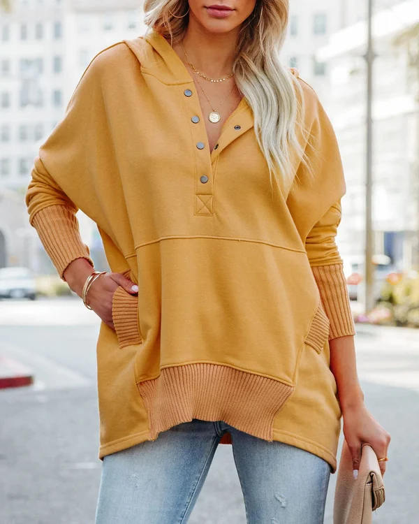 Amara - Lässige Herbst V-Ausschnitt Hoodie für Damen
