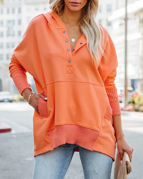 Amara - Lässige Herbst V-Ausschnitt Hoodie für Damen