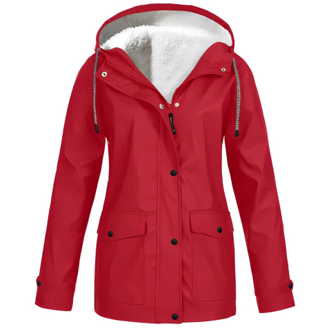 Arianda | Damen Stylische Kapuzen Regen Jacke | Wasserdicht
