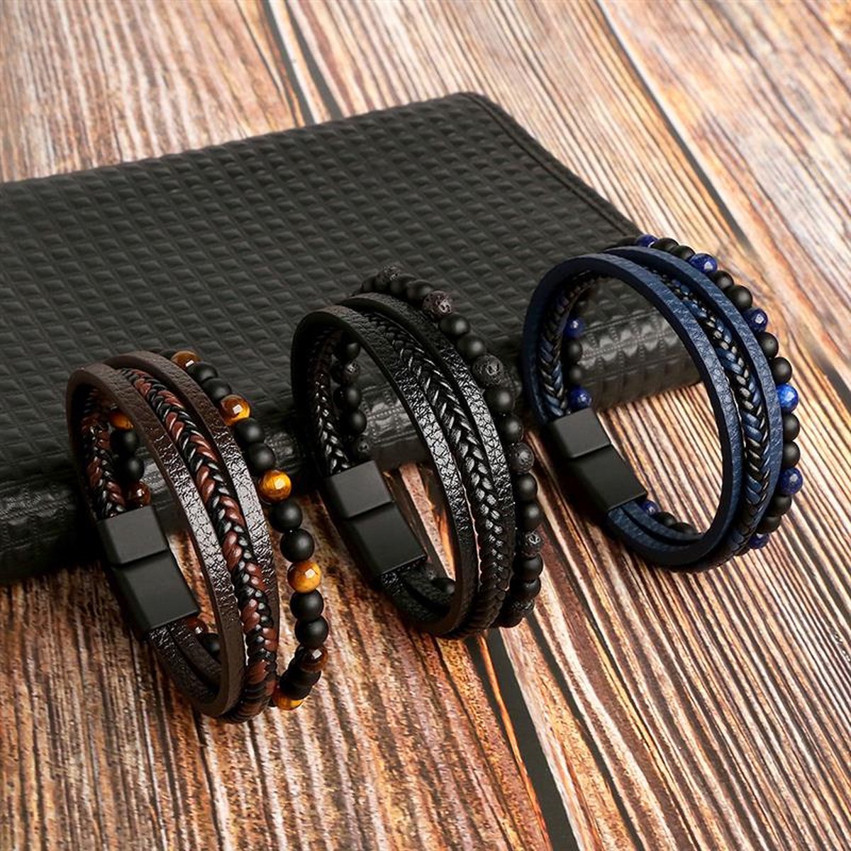 Adrian - Premium Lederarmband-Set für Herren