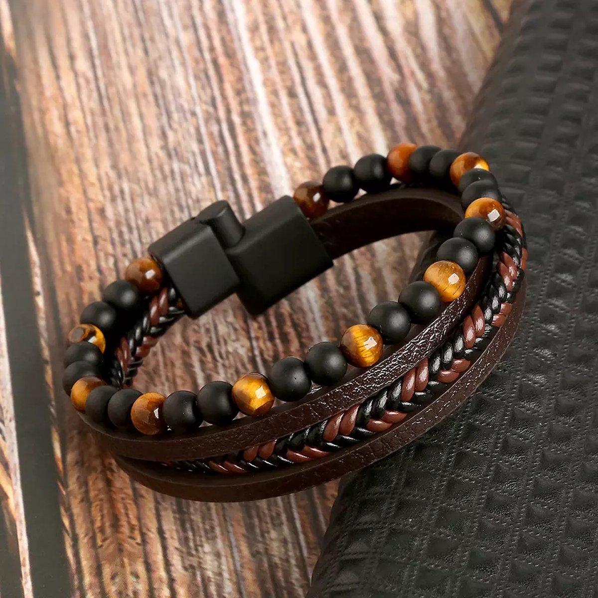 Adrian - Premium Lederarmband-Set für Herren