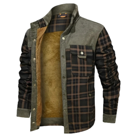 Johnny | Herren Lässige Karierte Jacke | Knopfleiste