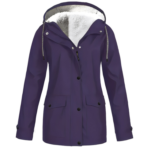 Arianda | Damen Stylische Kapuzen Regen Jacke | Wasserdicht
