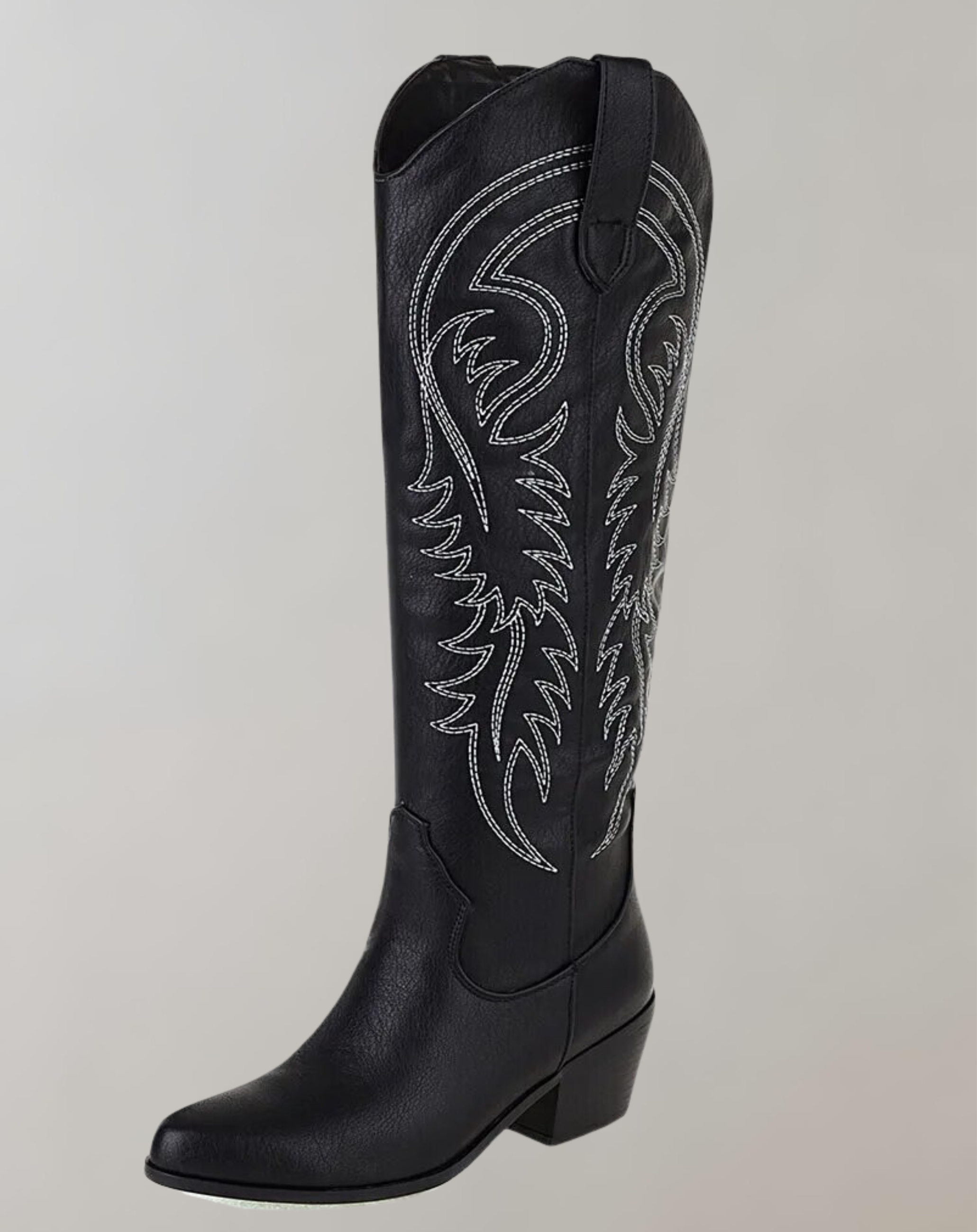 Kniehohe Stiefel Damen Leder Bestickt