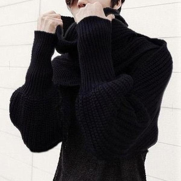 Wassti | Unisex Warmer Strickschal mit Ärmeln