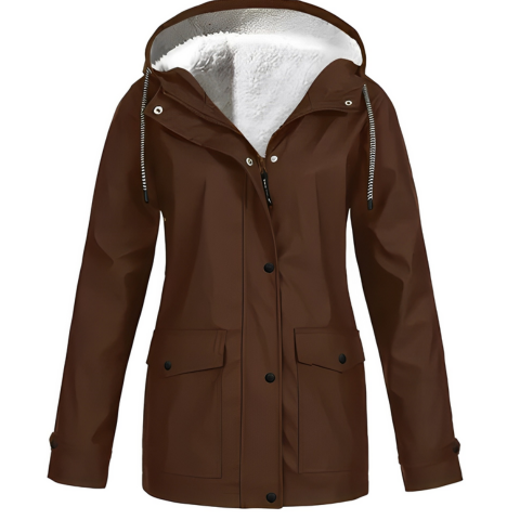 Arianda | Damen Stylische Kapuzen Regen Jacke | Wasserdicht