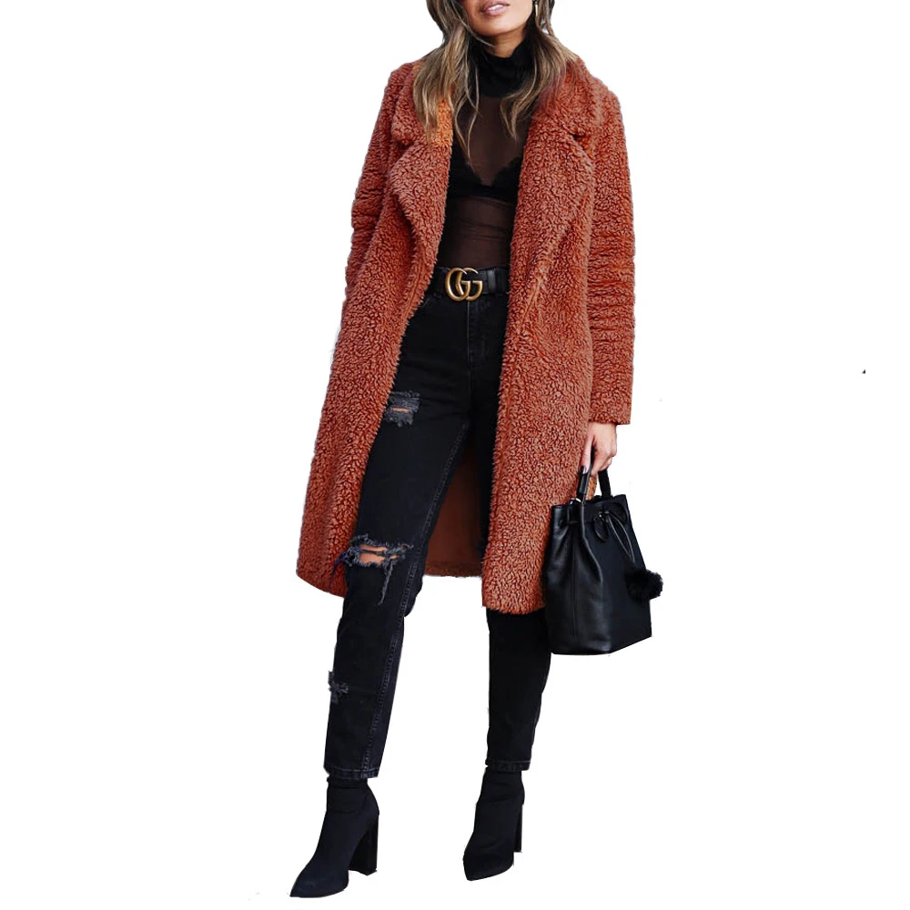 Catharina – Schicke Damen Teddyfleece Jacke | Warmer Kurzmantel mit hohem Kragen