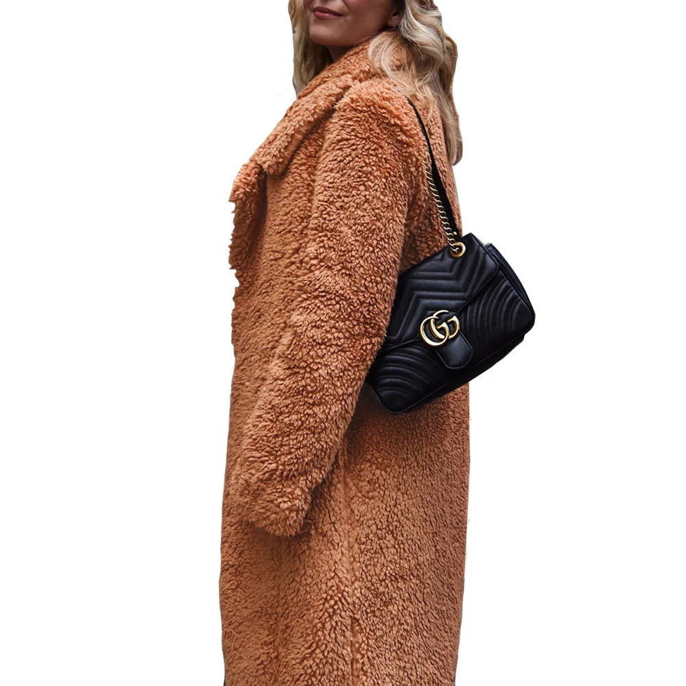 Catharina – Schicke Damen Teddyfleece Jacke | Warmer Kurzmantel mit hohem Kragen