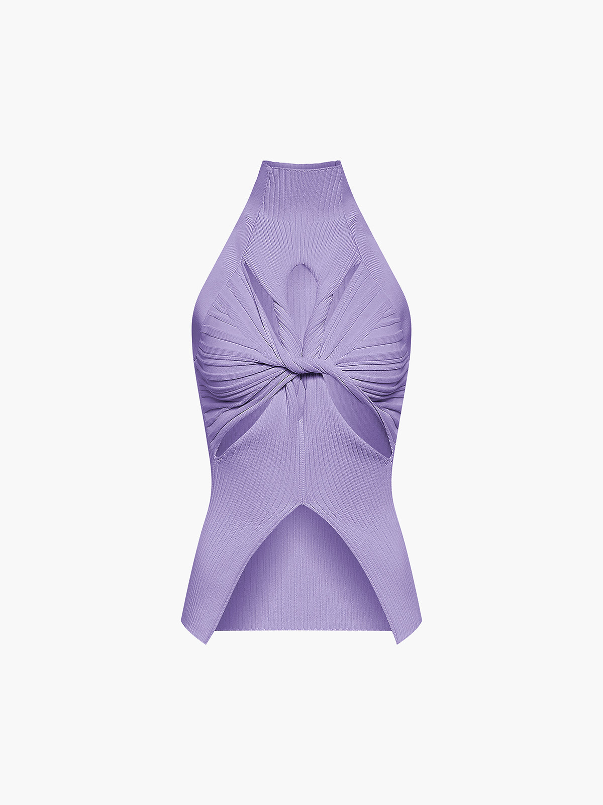 Anya | Geripptes Mockneck-Top mit Cutout