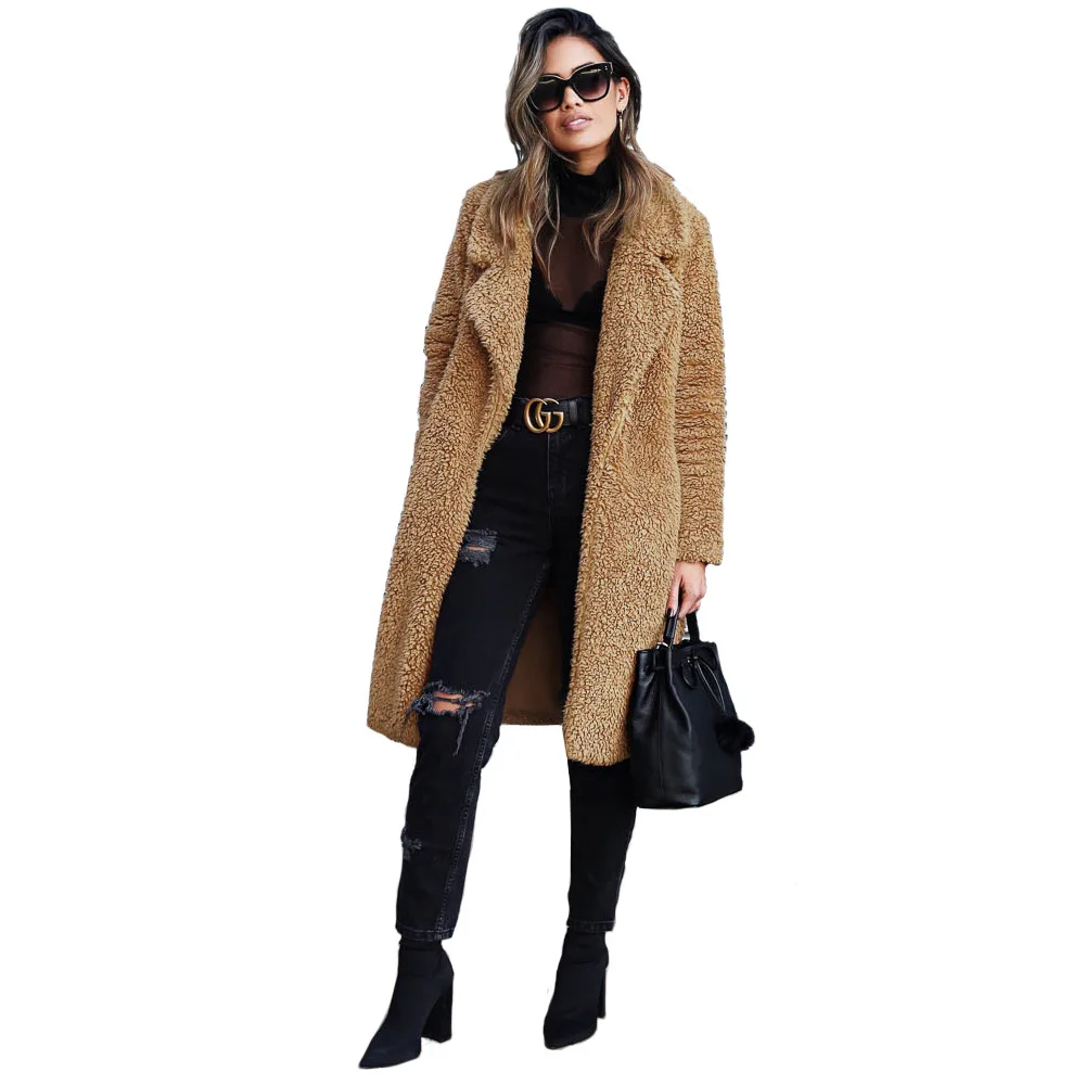 Catharina – Schicke Damen Teddyfleece Jacke | Warmer Kurzmantel mit hohem Kragen