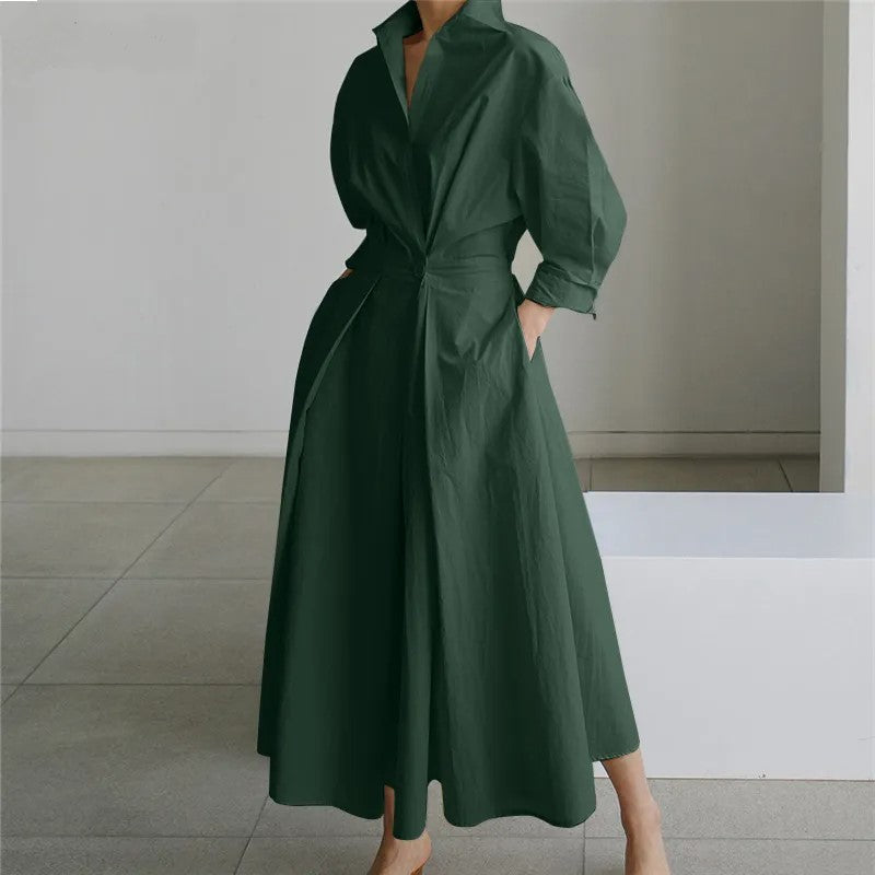 Aythe | Schickes Maxikleid mit langen Ärmeln