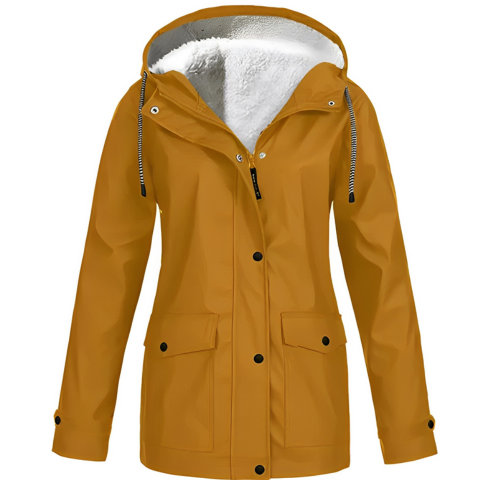 Arianda | Damen Stylische Kapuzen Regen Jacke | Wasserdicht