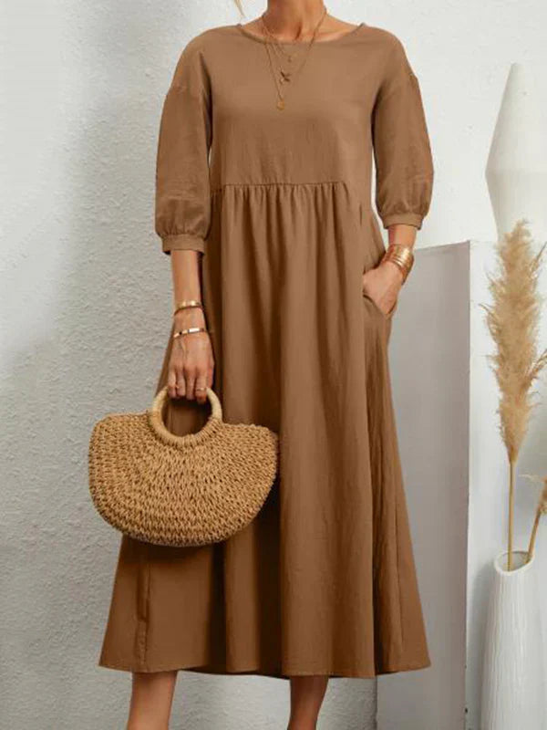 Kleid mit eleganten Dreiviertel Ballonärmeln