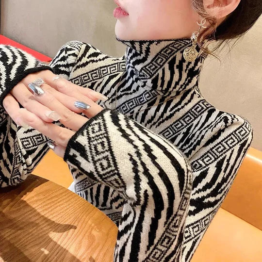 Faronika - Elegante Vintage-Rollkragenpullover