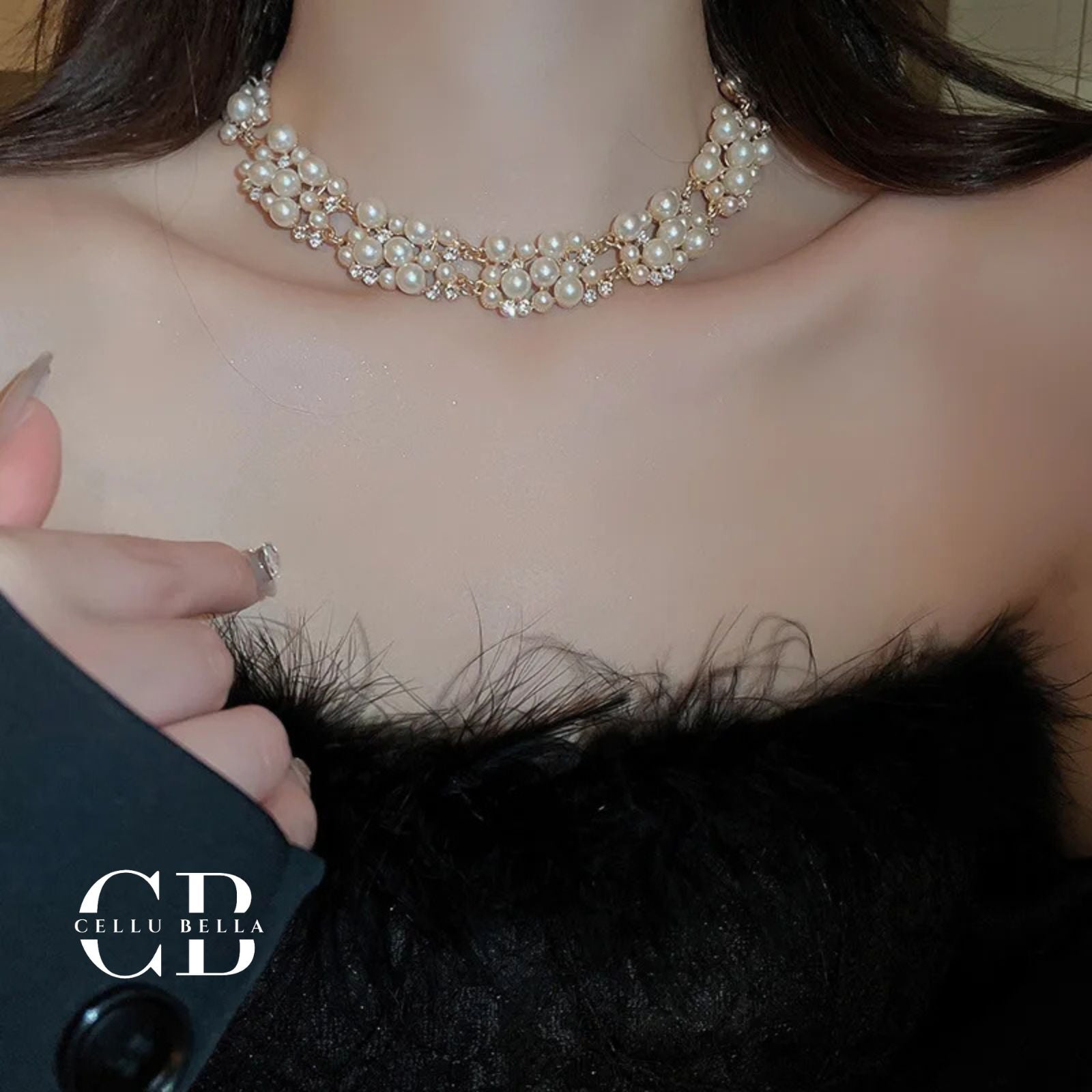 Isabella-Set: Luxuriöses Perlen- & Strass-Schmuckset