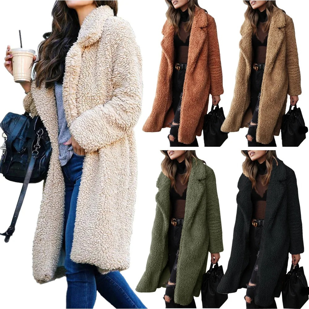Catharina – Schicke Damen Teddyfleece Jacke | Warmer Kurzmantel mit hohem Kragen