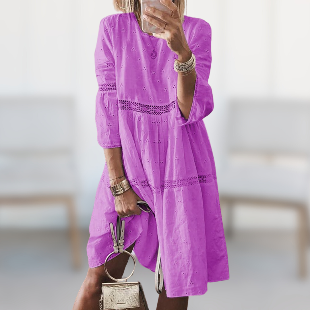Zelma - Elegantes Besticktes Kleid