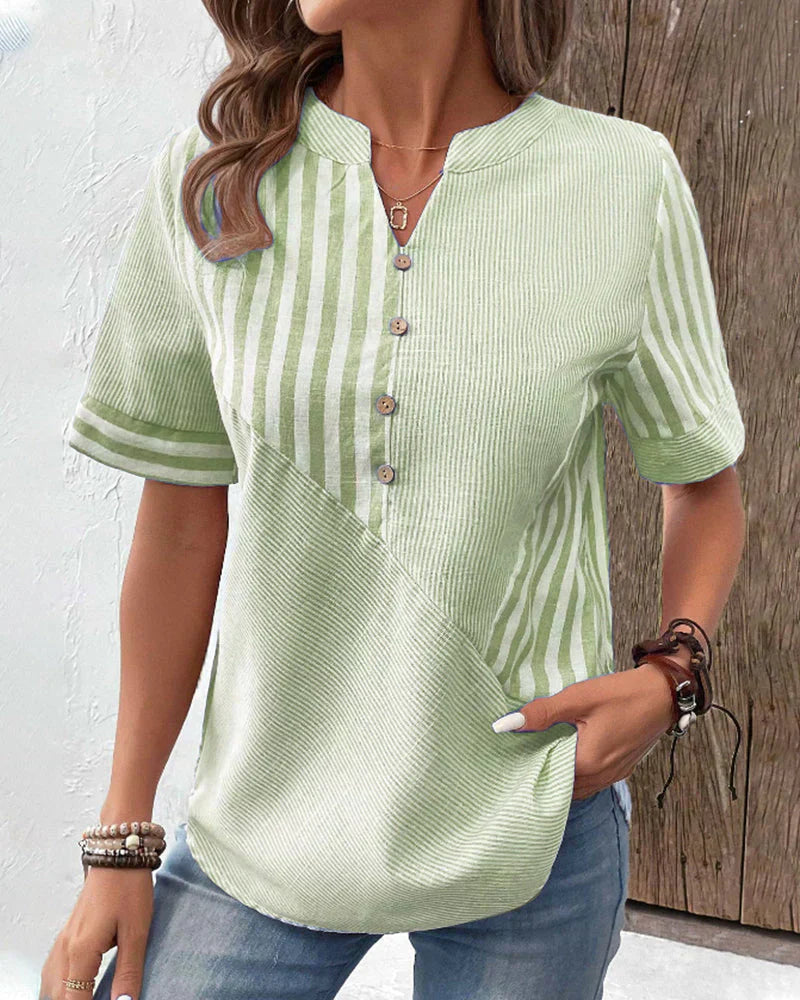 Barbara - Elegante Bluse mit Kunsthandwerksdruck für Damen