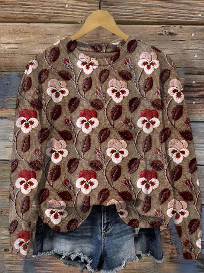 Jessie - Bestickter Frauen Pullover