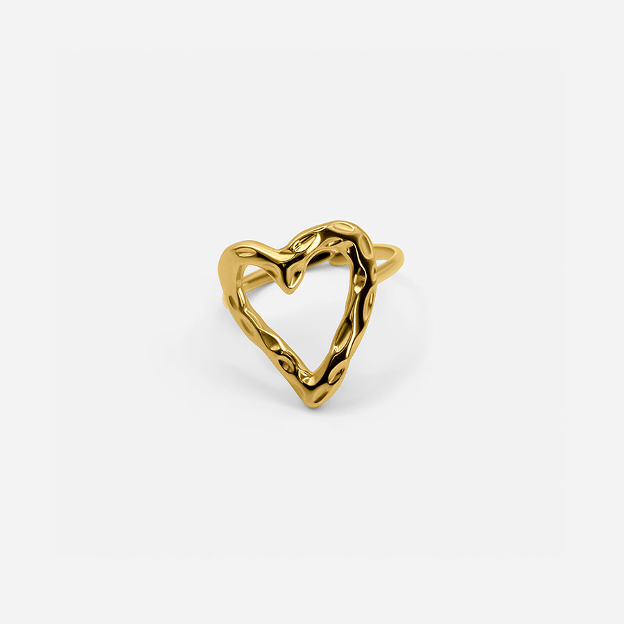 Goldener verstellbarer Herzring – Ein stilvolles Symbol der Liebe