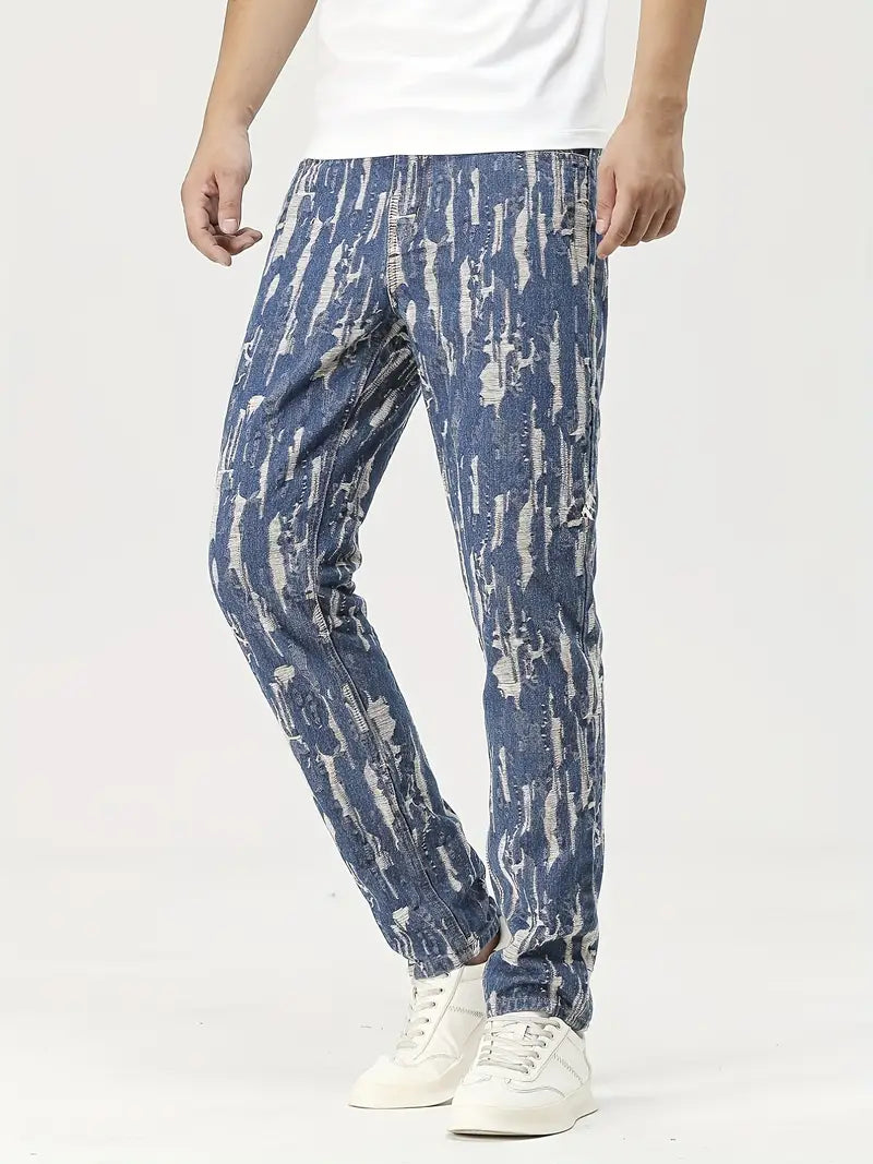 Jacquard Jeansstoff Anzug Knopfleiste Jacke & Trendiges Jeans-Set
