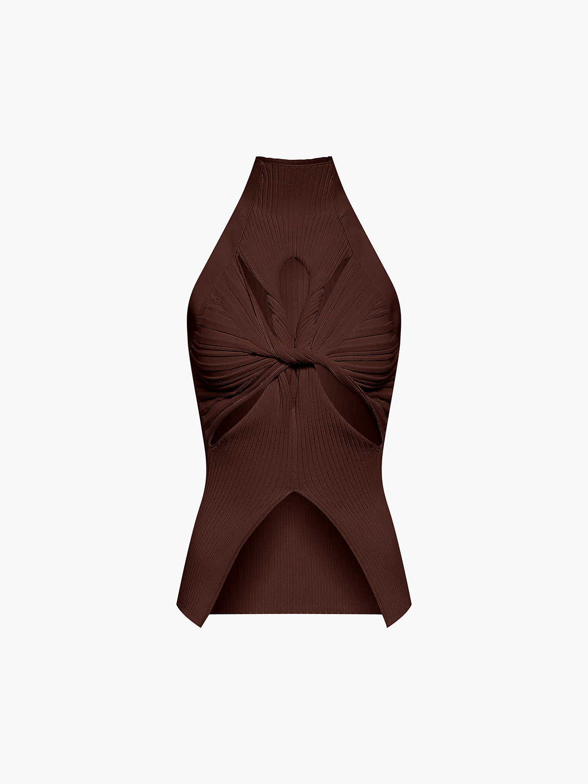Anya | Geripptes Mockneck-Top mit Cutout