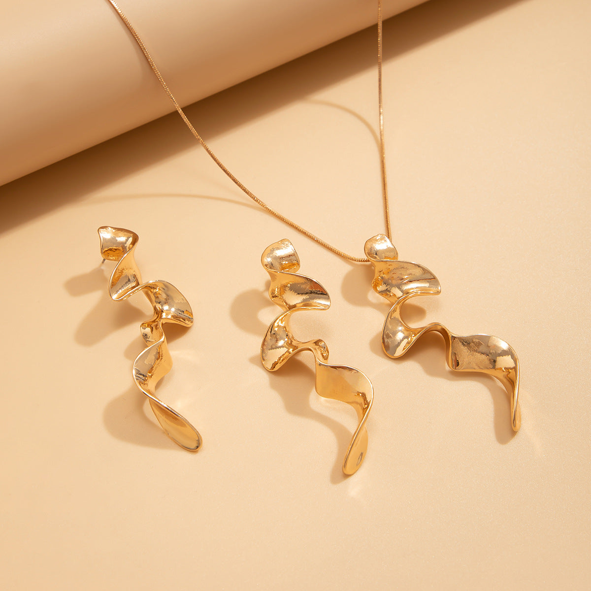 Semon | Gold-Halsketten & Ohrring-Set