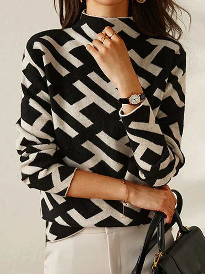 Sherry - Schicker Herbst Einzigartiger Geometrischer Pullover für Damen