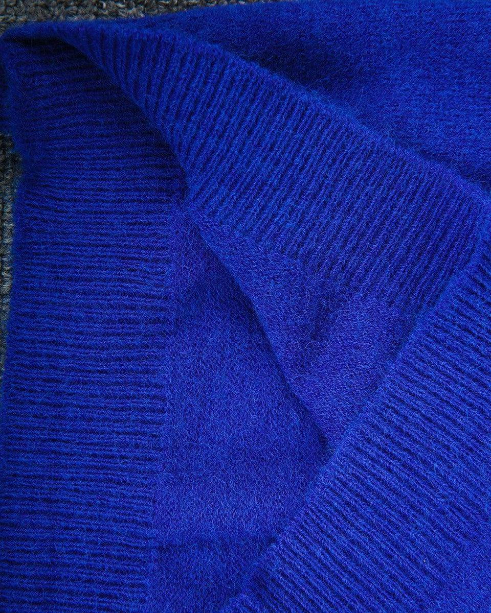 Lässig Blau Einfarbig Rundhalsausschnitt Langarmpullover