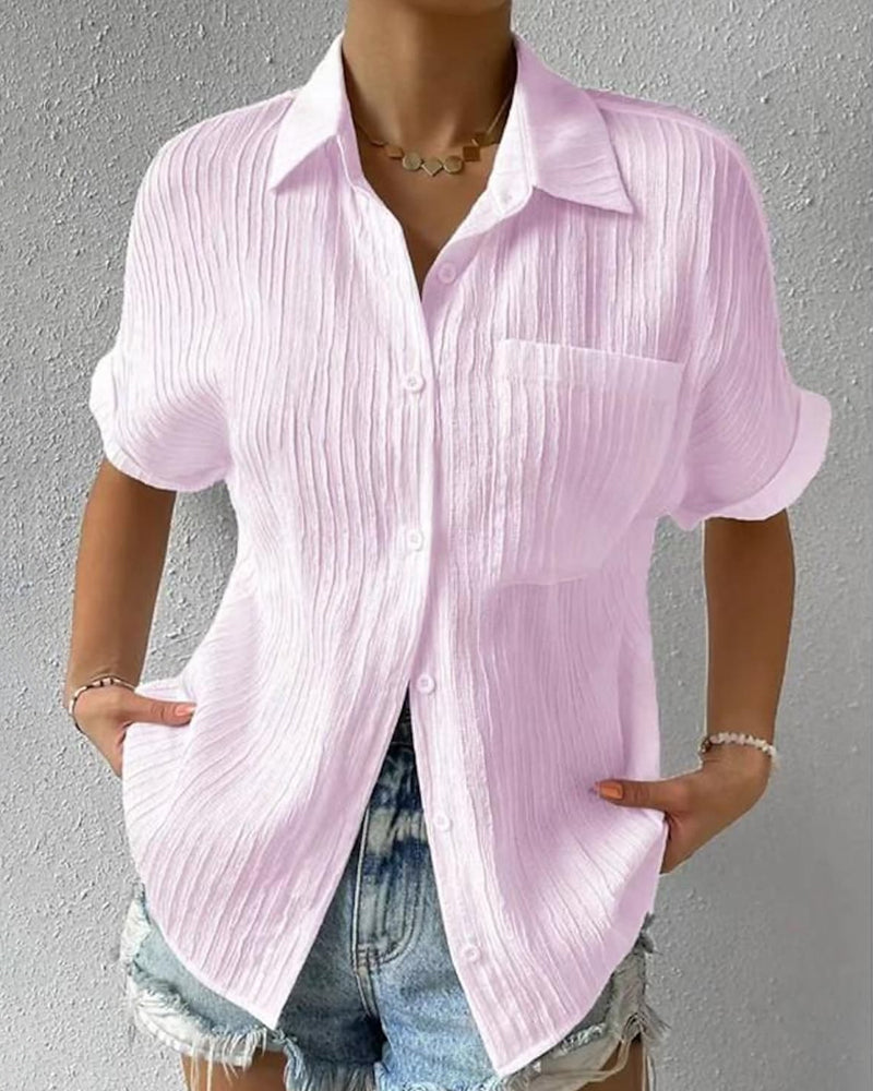 Bonafita Meritt – Komfortable Bluse mit kurzen Ärmeln und Hemdkragen