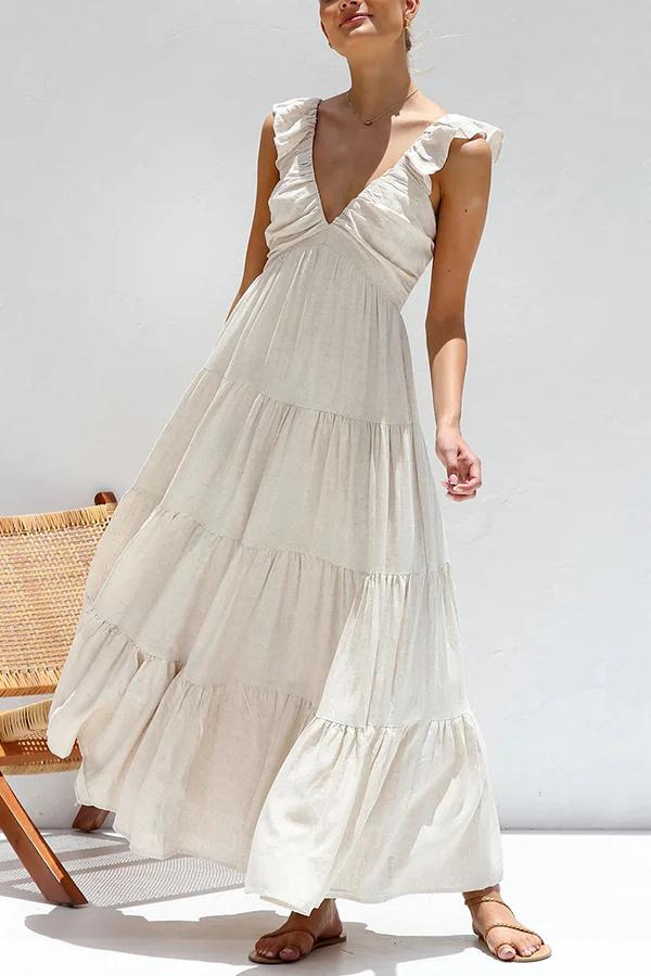 Alina | Elegantes gestuftes Maxikleid für mühelosen Sommerstil
