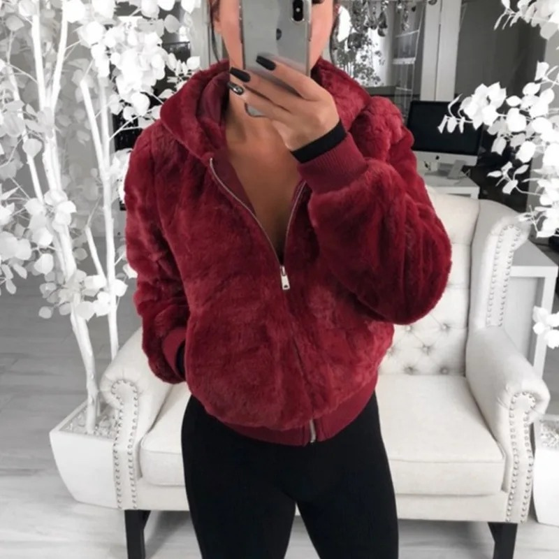 Elvier | Modische Teddy-Fleecejacke