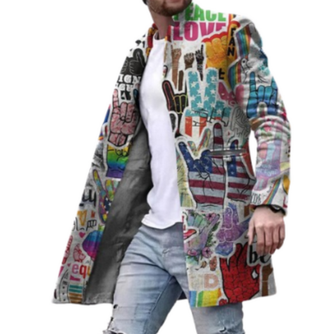 Everest | Herren Mode Beheizbarer Grafischer Mantel | Lang