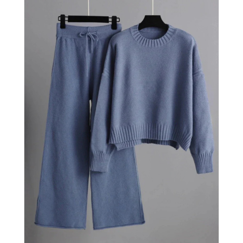 Adani | Damen Winter Zweiteiler Gestrickt Satz | Pullover und Hose
