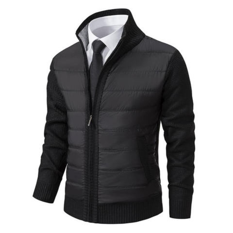 Garlou | Herren Lässige Reißverschluss Hybrid Winterjacke | Warme