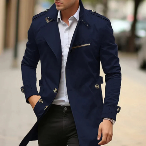 Rovert | Herren Klassische Winter Trenchcoat | Langer