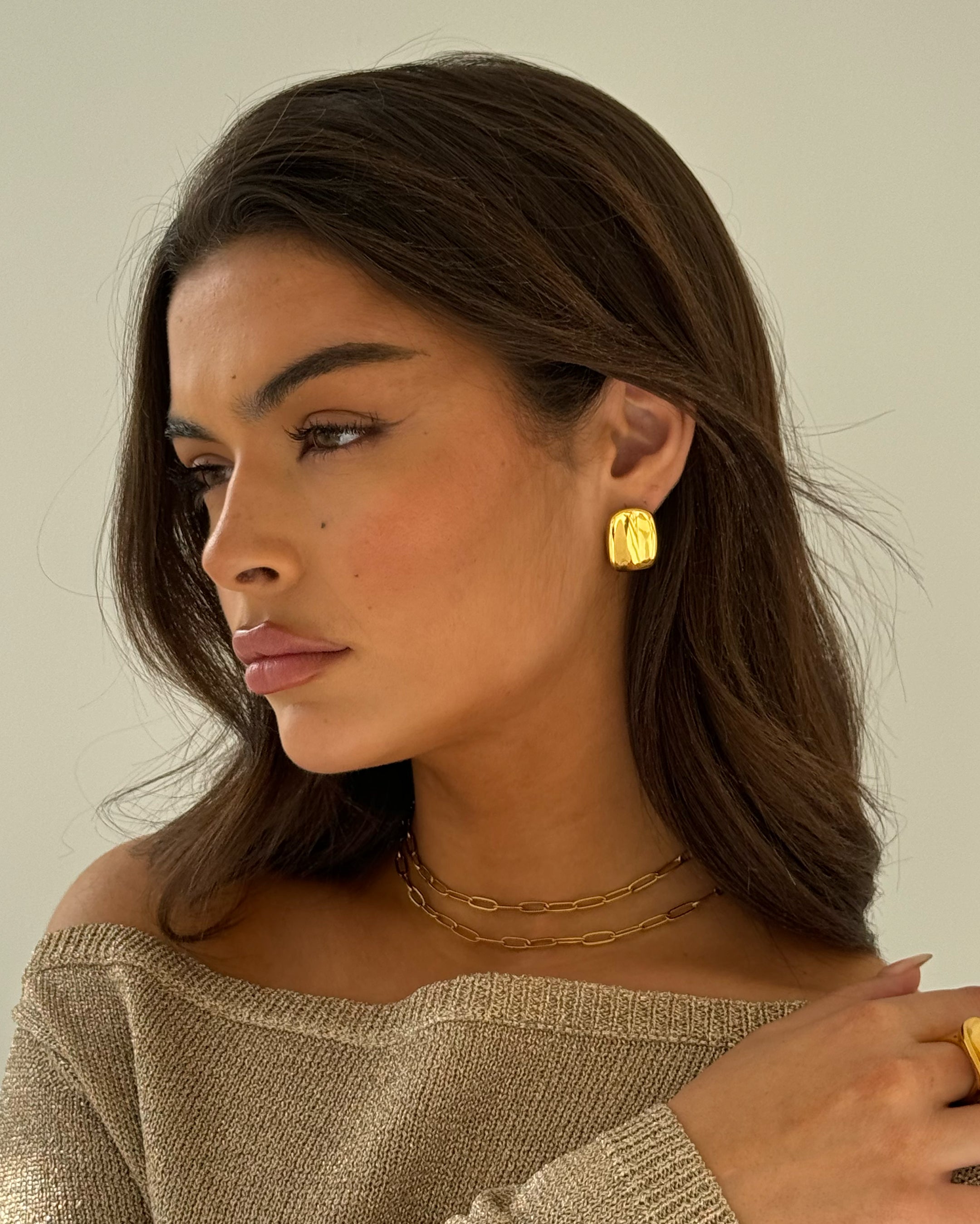 Goldene Rechteckige Ohrstecker – Minimalistische Eleganz für jeden Anlass
