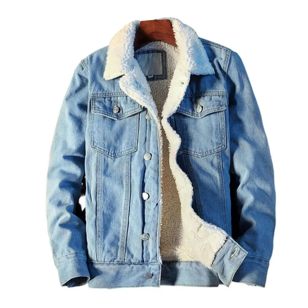 Jacob - Stilvolle und Lässige Denim-Fleece-Jacke für den Herbst für Herren