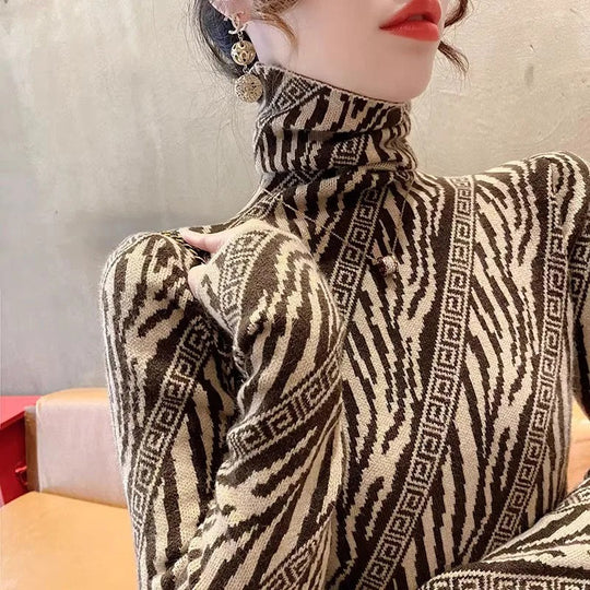 Faronika - Elegante Vintage-Rollkragenpullover
