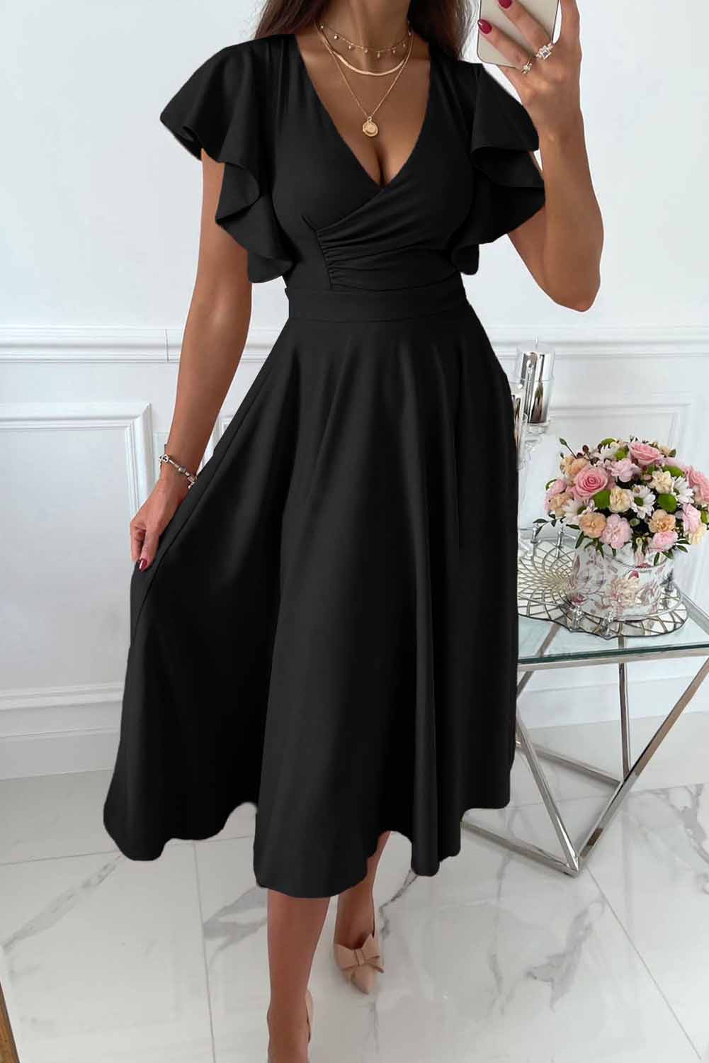 Sophee | Elegantes Sommer-V-Ausschnitt-Kleid