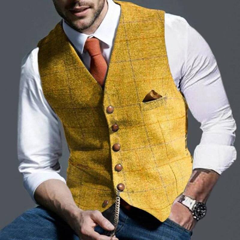Kian | Herren Elegante Karo-Weste