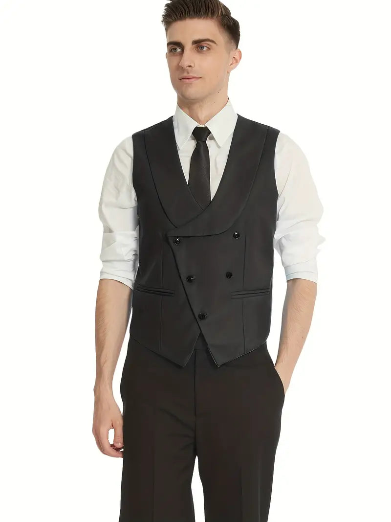 Formales 3-teiliges Anzug-Set Jacke, Weste mit schrägem Revers, Hose