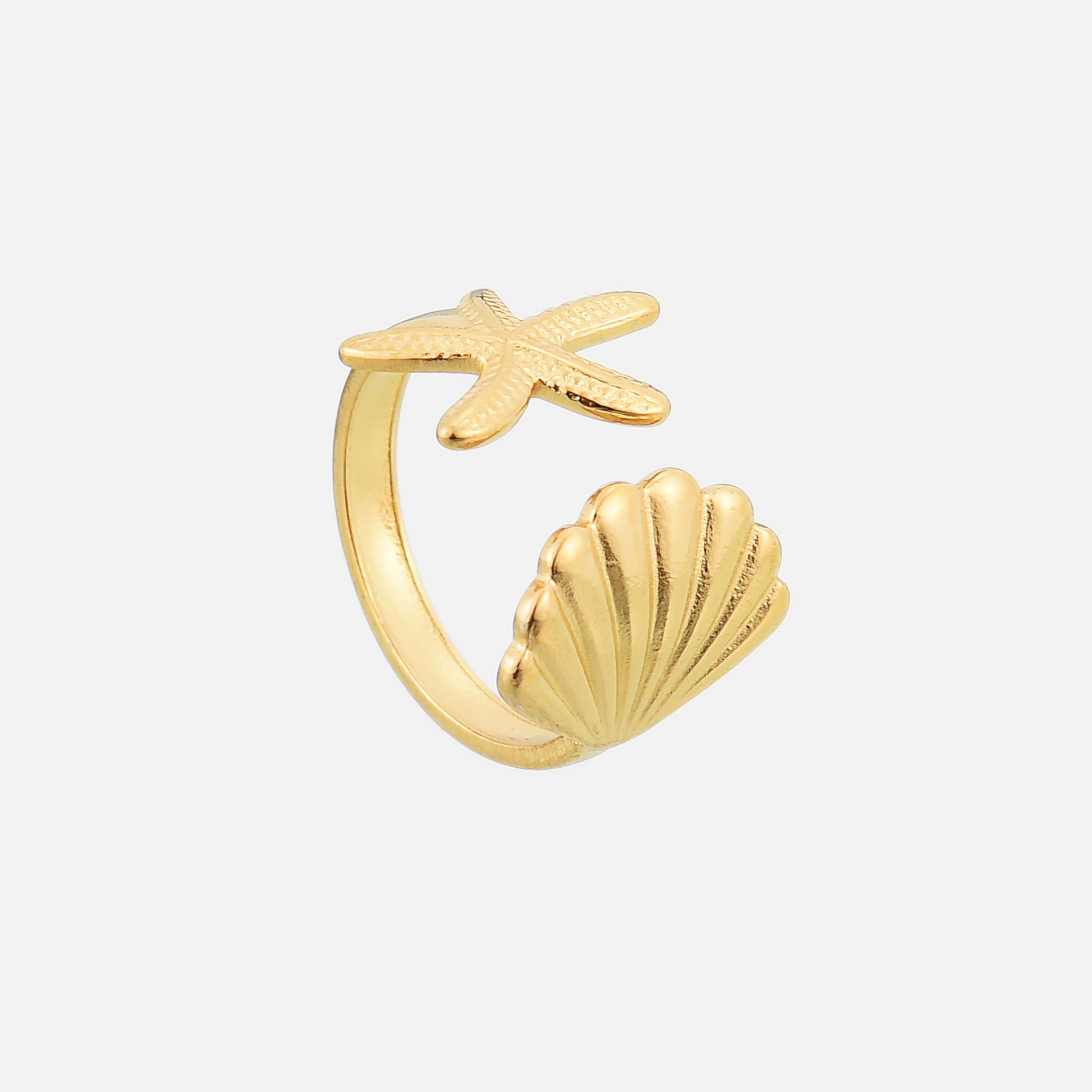Marina Ring mit Seestern- und Muscheldesign – Maritim & Verstellbar