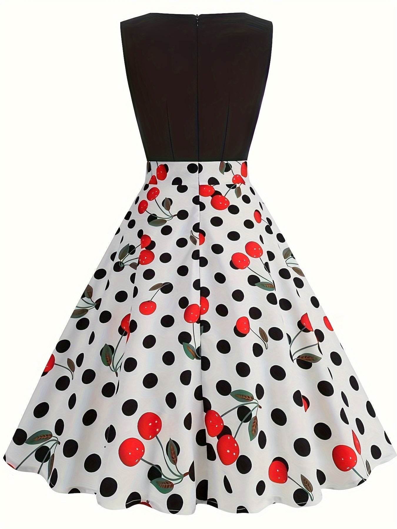 Tupfen und Kirschendruck Kleid für Damen