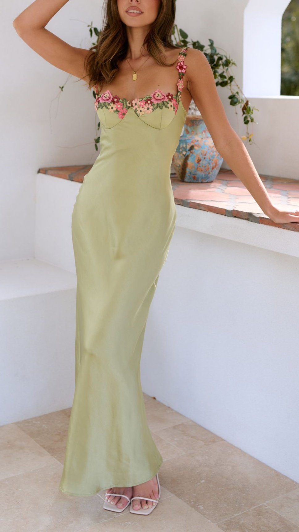 Mena | Elegantes Blumen-Maxikleid für Damen